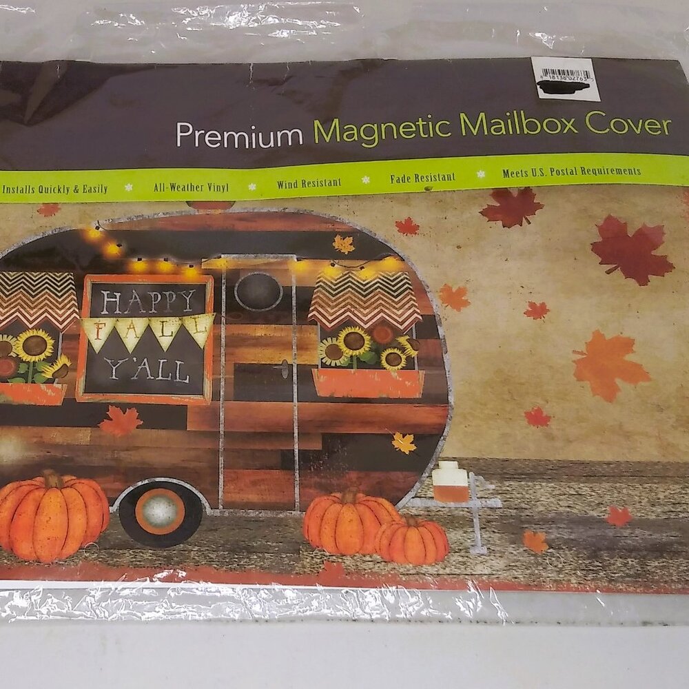 NIB Fall Leaves Floral Mailbox Cover Magnetic Harvest Pumpkin Post Letter Box